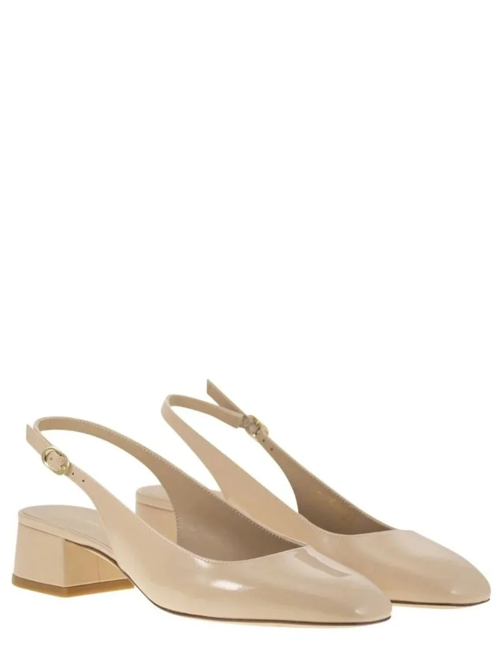 $500 STUART WEITZMAN MAEVE SLINGBACK HEELED PUMP PATENT LEATHER ADOBE 8.5 B(PD1)